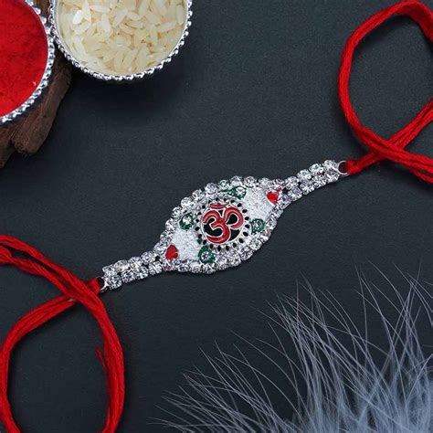 Send Om Silver Rakhi Online | Rakhibazaar.com