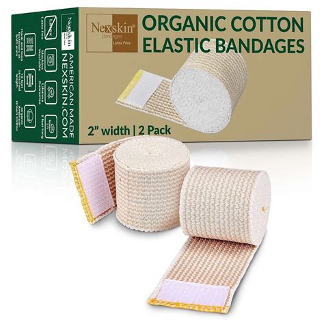 Buy NexSkin Elastic Compression Wrap (2” Wide, 2 Pack) with Hook and ...