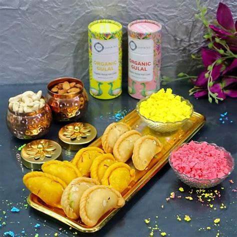 Jaipur Ace Holi Celebration Set - Herbal Gulal, Delicious Gujia Sweets ...