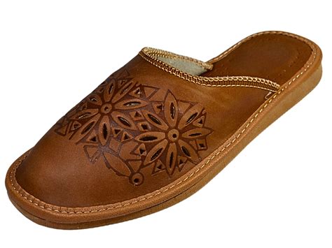 Leather House Slippers for Women Slip on Shoes All Leather Summer ...