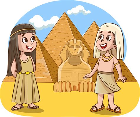vector illustration of ancient egyptian boy and girl 27742514 Vector ...