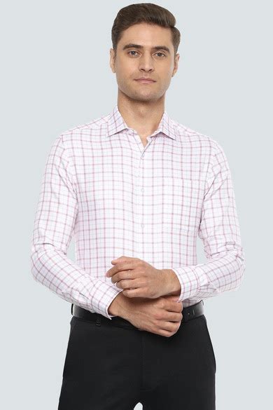Buy Men White Classic Fit Check Full Sleeves Formal Shirt Online ...