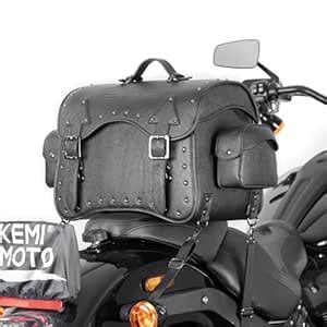 KEMIMOTO Motorcycle Luggage Bag 30L Leather Tail Bag Upgrade Waterproof ...
