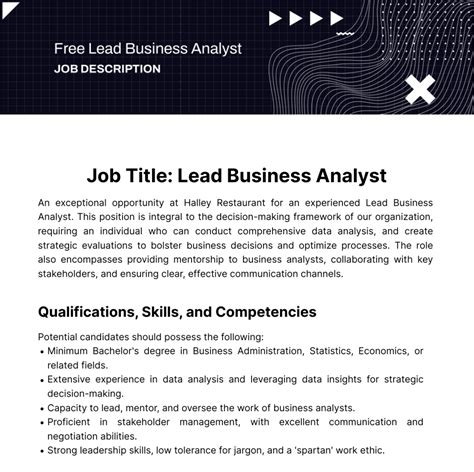 Lead Ba Description at Carl Moran blog