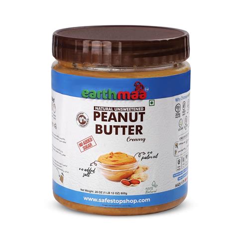 earthmaa All Natural Peanut Butter Creamy Smooth Textured Tasty Nut ...