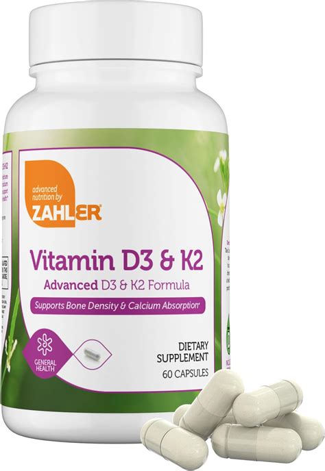 Amazon.com: Zahler Vitamin D3 5000 IU K2 - Advanced Vitamin D3 K2 Formula - Bone Density ...