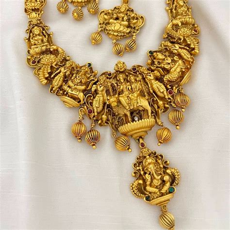 Antique Ganesha Siva Parvathi Haram Set – Kanyaa