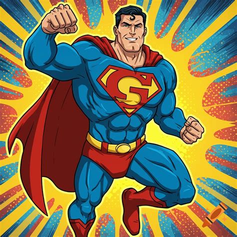 Cartoon superhero with a G logo on Craiyon