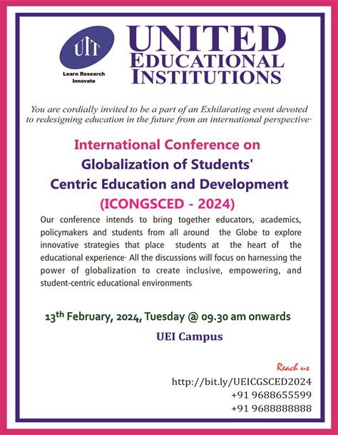 INTER NATIONAL CONFERENCE ON GLOBALIZATION OF STUDENTS' CENTRIC ...