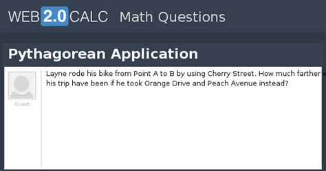 View question - Pythagorean Application