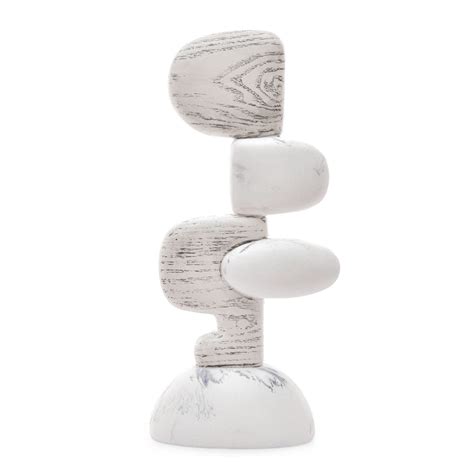 Buy Pebbles Marble Finish Polyresin Table Decor Showpiece (White ...