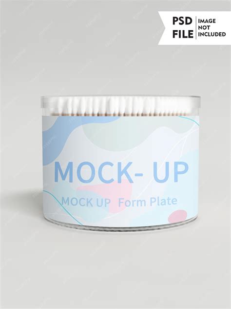 Premium PSD | Cotton bud container mockup