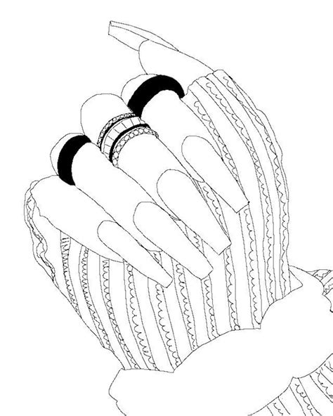 5 Different Nail Art Coloring Pages Nail Polish Painting - Etsy