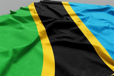 A 3d flag with the tanzania flag on it | Premium Photo