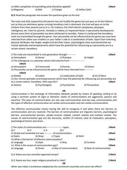 CBSE Class 10 NCC sample paper for board exam 2023 with solutions ...