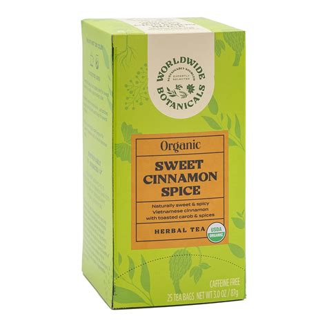 Amazon.com : Worldwide Botanicals Organic Sweet Cinnamon Spice Tea – 50 ...