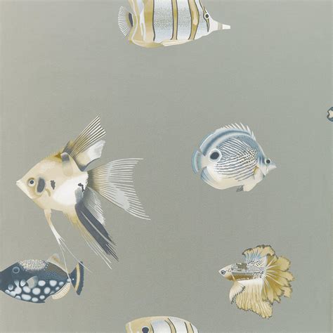 Harlequin Kamanu Wallpaper, Graphite / Mustard 111646