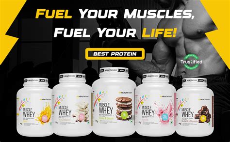 HEALTHFARM Muscle Whey Protein, Lab Tested For Purity, Zero Banned ...