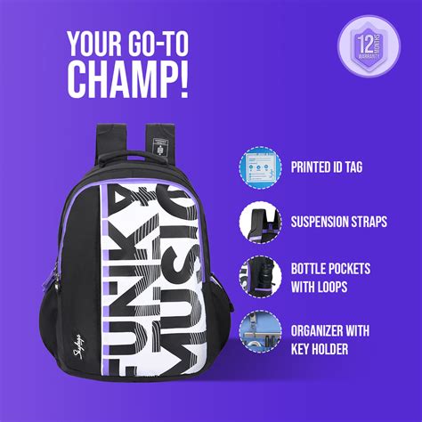 Skybags Stan Pro 01 School Backpack Black