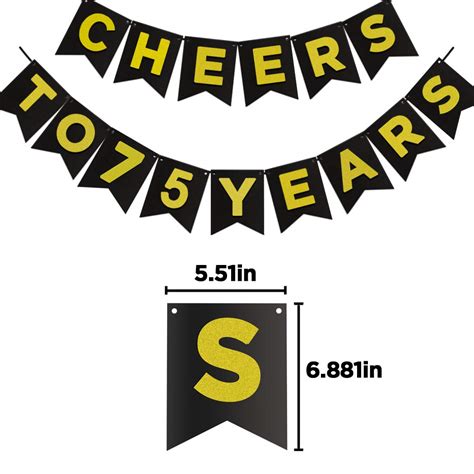 Buy 75th BIRTHDAY PARTY DECORATIONS KIT - Cheers to 75 Years Banner ...