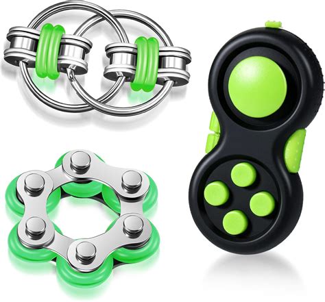 Buy 3 Pieces Handheld Mini Fidget Toy Set Includes Six Roller Chain and ...