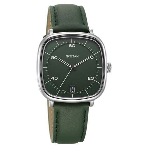 Buy Online Titan Neo Curve Quartz Analog with Date Green Dial Stainless ...