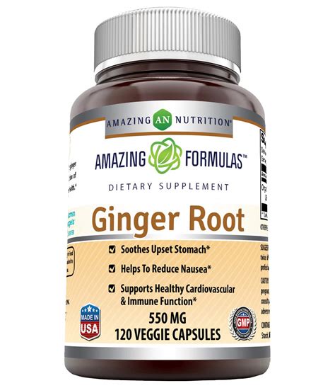 Buy Amazing Formulas Ginger Root Supplement - 550 mg Capsules - Easy to ...