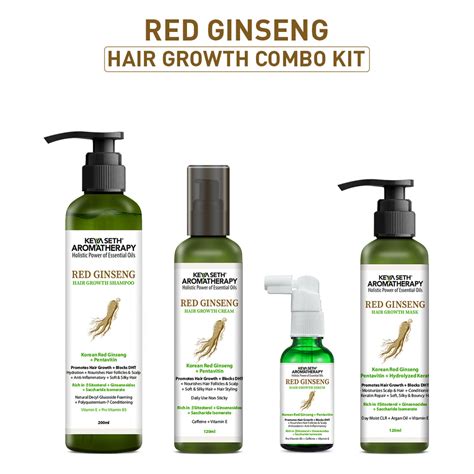 Korean Red Ginseng Hair Growth Combo Kit – Shampoo & Serum, Blocks DHT ...
