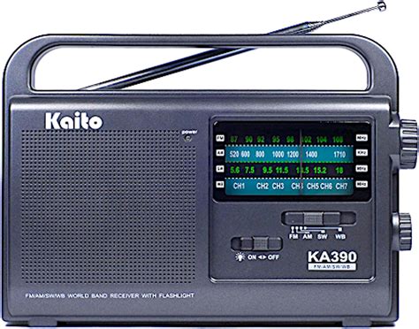 Kaito KA390 Portable AM/FM Shortwave NOAA Weather Radio with LED ...