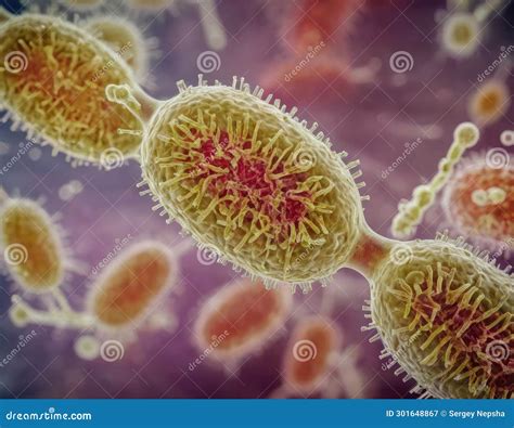 Close Up of Probiotic Bacteria Biology Science Microscopic Medicine Digestion Stomach ...
