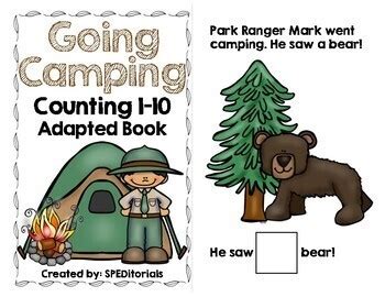 Going Camping Adapted Book (Counting 1-10) by SPEDitorials | TPT