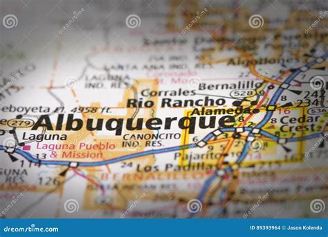 Albuquerque on map stock photo. Image of geography, fashioned - 89393964