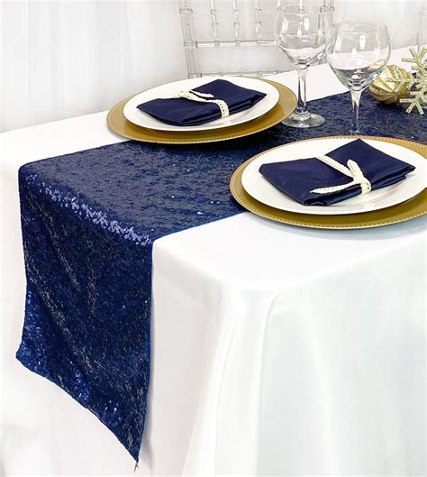 Glitz Sequin Table Runner Navy Blue | Sequin table runner, Sequin table ...