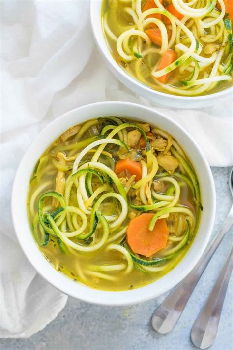 Anti-Inflammatory Turmeric Chicken Zoodle Soup | Wholefully