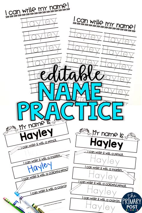 Free Editable Name Tracing for Student Binders: Practice!