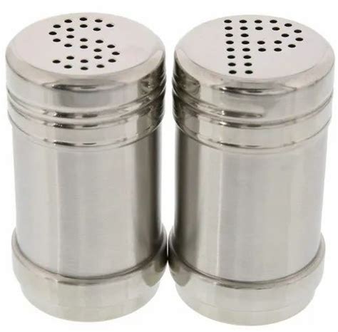 Salt And Pepper Set - Stainless Steel Metal Round Salt and Pepper ...