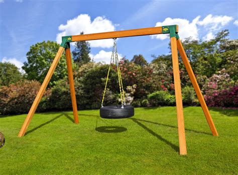 Classic Wooden DIY Tire Swing Set | Freestanding Kits For Sale