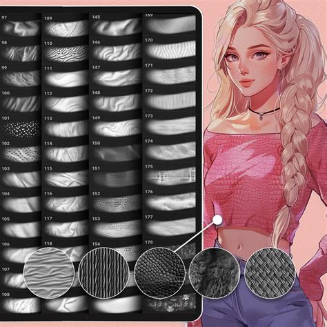 Fabric & Texture Brushes – Procreate, Photoshop & Clip Studio Set ...
