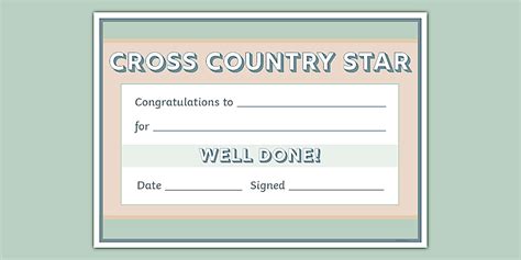3D Effect Themed Cross Country Certificate