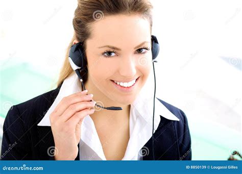 Successful Young Female Assistant Stock Photo - Image of device ...