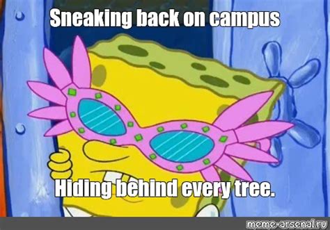 Image result for Sneaking around Tree Meme