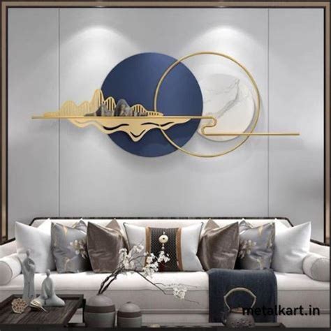 Metallic Ocean's Embrace Wall Art (59 x 23 Inches) - Punam Metalcrafts