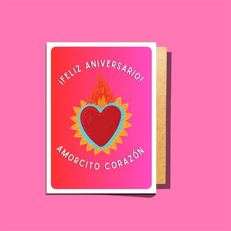 HAPPY ANNIVERSARY CARD, Tarjeta De Aniversario, Spanish Greeting Card ...