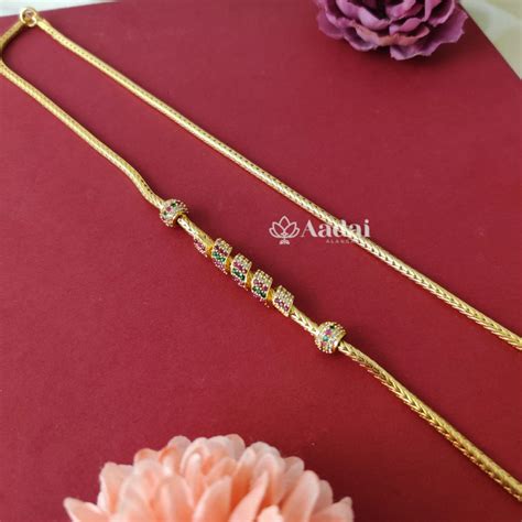 Spiral side pendant mogappu chain – Aadai Alangaram