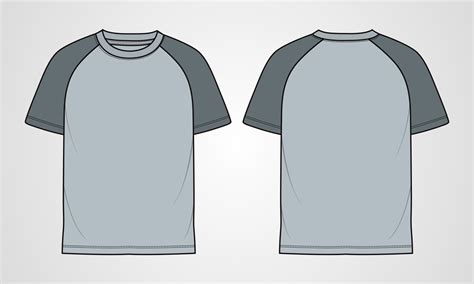 Short sleeve Raglan T shirt technical fashion flat sketch vector Illustration template 9649520 ...