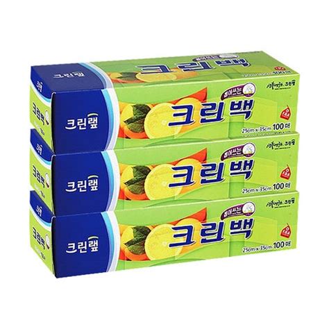 0312 Cleanwrap Clean Bag Medium(100 Sheets) 크린랲 크린백 중 25cmx35cm(100매 ...