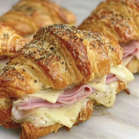 Easy Baked Ham and Cheese Croissant Sandwiches Recipe - Recipes by Clare