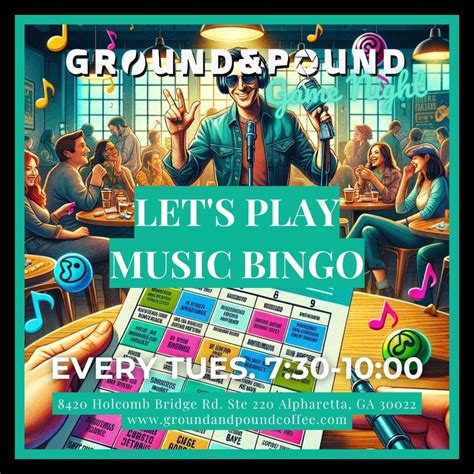 Music Bingo - GPC GAME NIGHT, Ground & Pound Coffee, Peachtree Corners ...