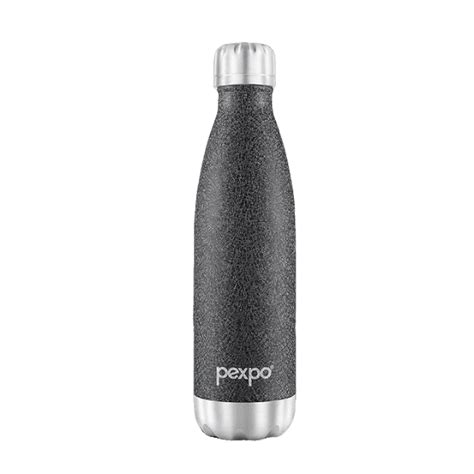 Pexpo Electro 500 Stainless Steel Water Bottle, 500ml, Black