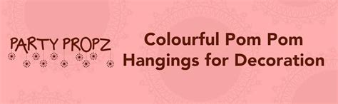 Buy Party Propz Pink Pom Pom Hangings for Decoration with Golden Bell ...